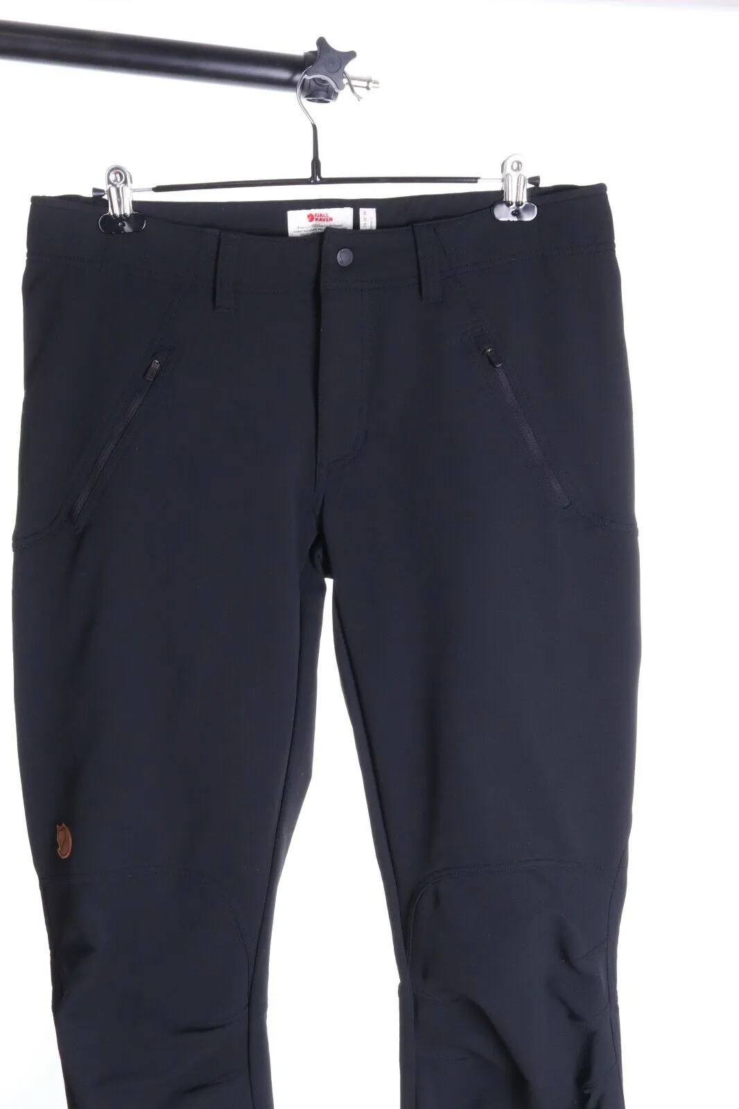 Women's FJALLRAVEN Black Nylon Fleece Hiking Outdoor Oulu Trousers Size uk 46