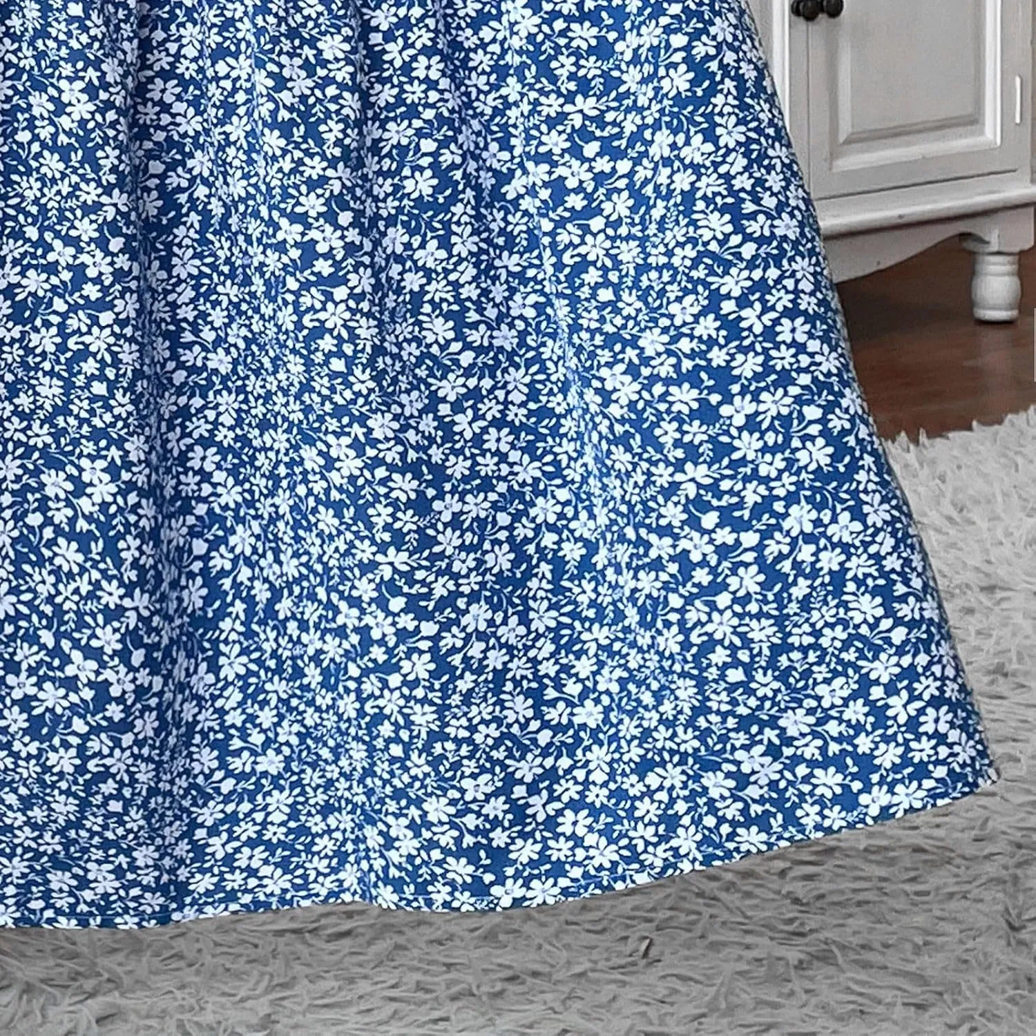 Womens Floral Maxi Skirt A Line Tiered Long Flowy Skirts with Pockets Casual Smocked High Waisted Boho Beach Skirts