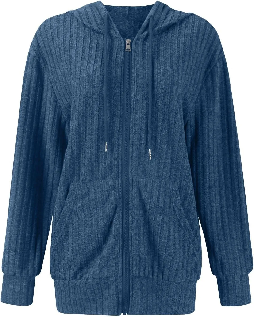 Womens Full Zip Hoodie Y2K Fuzzy Lightweight Oversized Sweatshirt Drawstring Open Cardigan Jacket Fall Winter Outfits