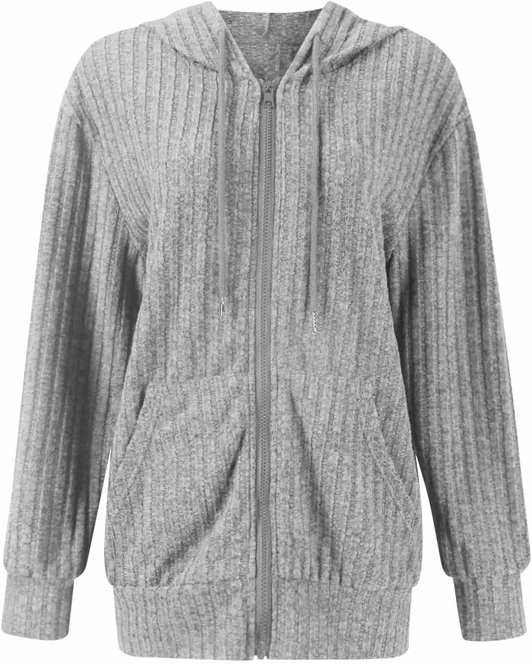 Womens Full Zip Hoodie Y2K Fuzzy Lightweight Oversized Sweatshirt Drawstring Open Cardigan Jacket Fall Winter Outfits