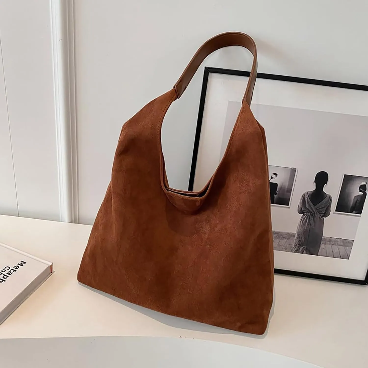 Womens Handbags Retro Suede Fashion Tote Bag Purse Fashion Top Handle Satchel Crossbody Shoulder Bags for Ladies