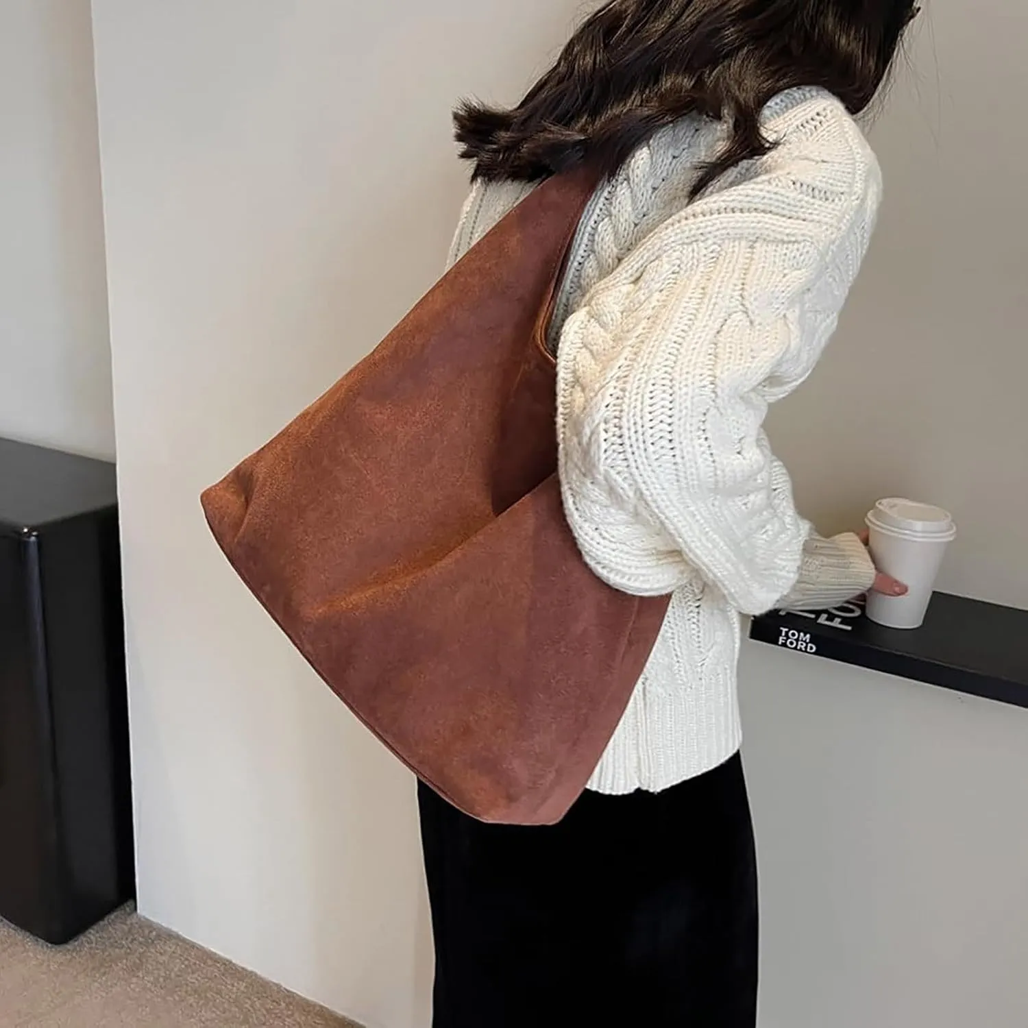 Womens Handbags Retro Suede Fashion Tote Bag Purse Fashion Top Handle Satchel Crossbody Shoulder Bags for Ladies