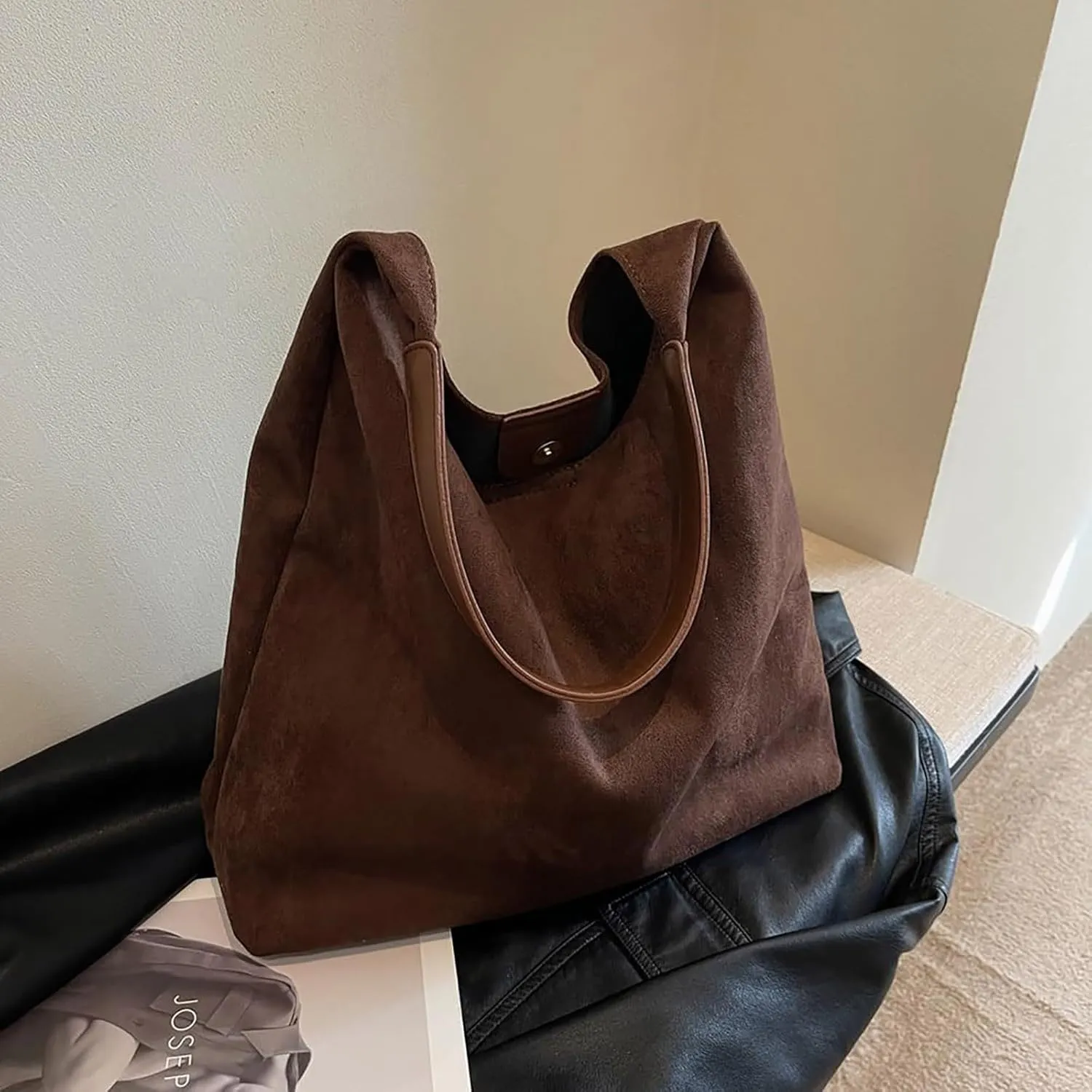 Womens Handbags Retro Suede Fashion Tote Bag Purse Fashion Top Handle Satchel Crossbody Shoulder Bags for Ladies