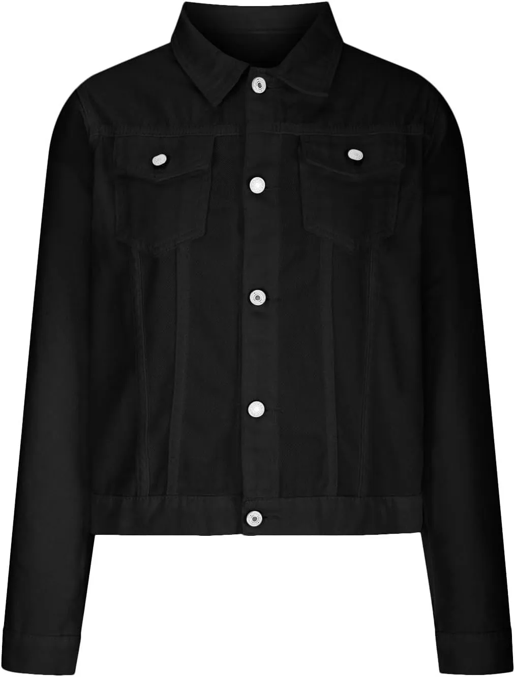 Womens Long Sleeve Jean Jacket Distressed Denim Jacket Slim Fit Basic Button Down Trucker Denim Fall Jackets