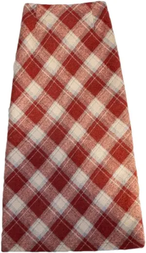 Womens Midi Skirts Women Vintage Plaid High Waist Elegant Skirts