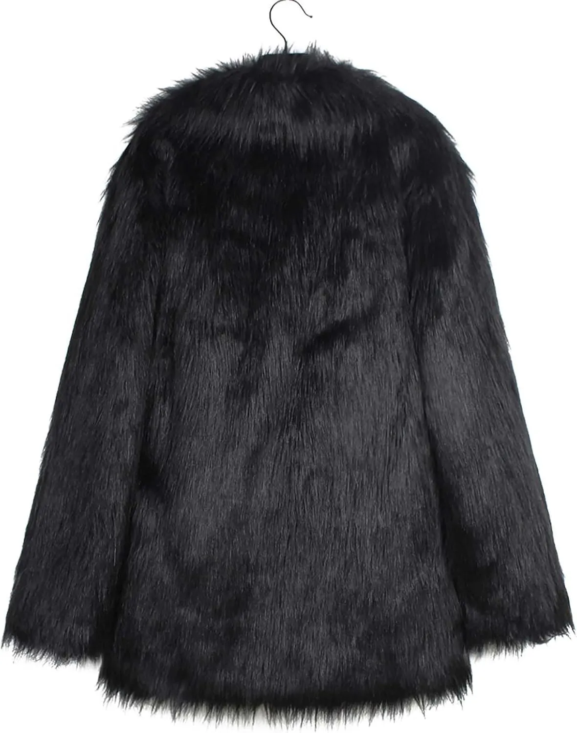 Women's Oversized Faux Fur Jackets Cow Print Lapel Open Front Fuzzy Cardigan Fashion Colorblock Overcoat Outerwear