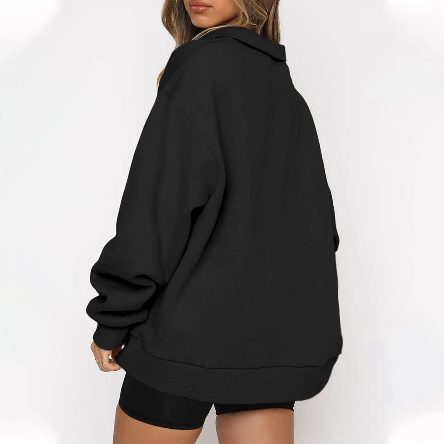 Womens Oversized Sweatshirts Crewneck Quarter-zip - Fall Fashion Pullover Outfits 2024 Y2k Clothes