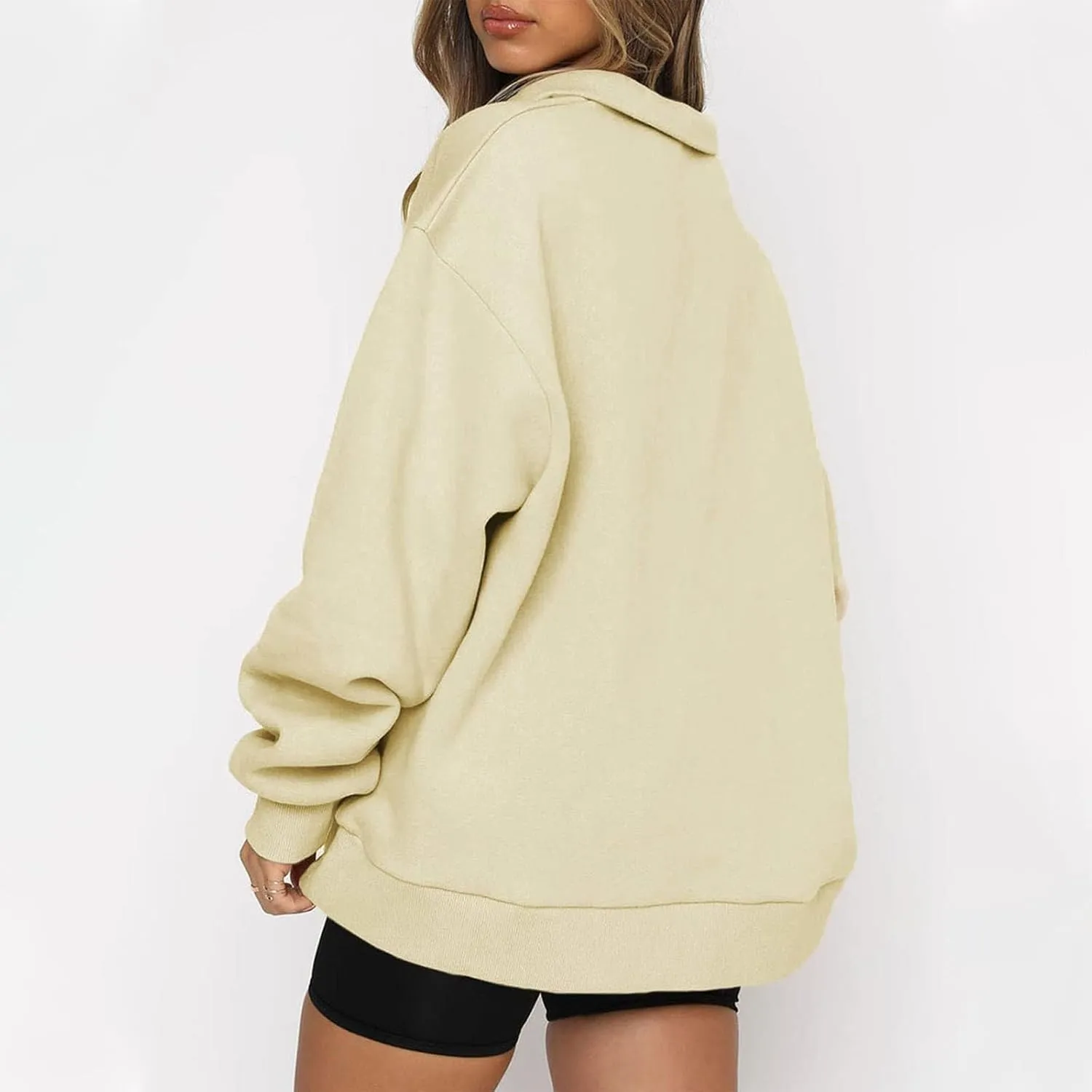 Womens Oversized Sweatshirts Crewneck Quarter-zip - Fall Fashion Pullover Outfits 2024 Y2k Clothes