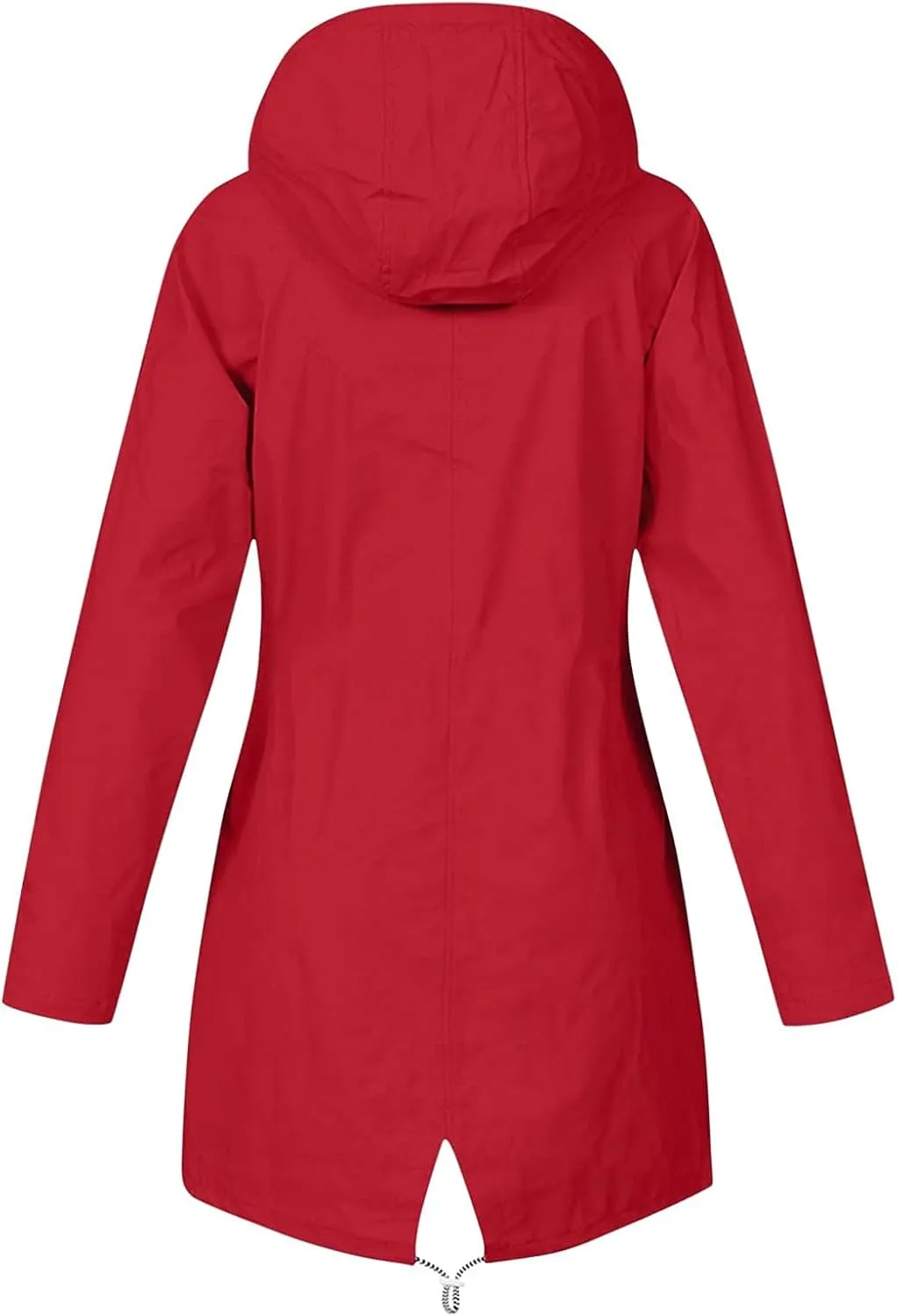 Womens Rain Jacket Lightweight Waterproof Long Hooded Raincoat Striped Lined Hiking Travel Trench Coats Windbreaker