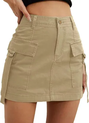 Women's Skorts for Woman Casual Mini High Waist Solid Workwear Skirts,XS-XL