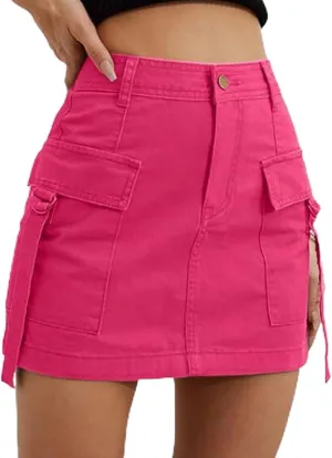 Women's Skorts for Woman Casual Mini High Waist Solid Workwear Skirts,XS-XL