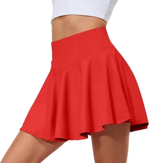 Women's Tennis Skirt with Shorts Underneath Summer Athletic Skorts with Pockets Y2k High Waisted Golf Skirt