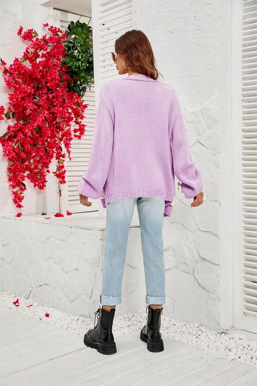 Womens Y2K Cute Cardigan Sweaters Open Front Cropped Flower Knit Jacket Vintage Preppy Aesthetic 90s Clothes Kawaii Sweater
