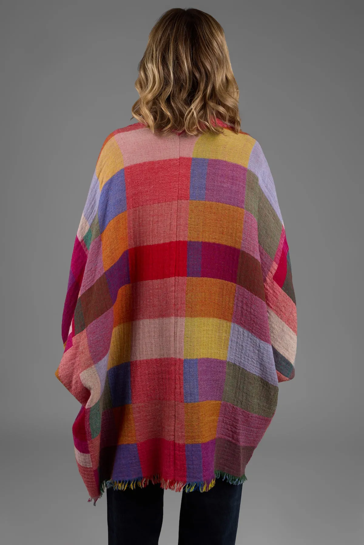 Woolen Rainbow Color Grid Cocoon