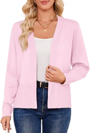 Yekaty Lightweight Cardigans for Women Summer Cropped Open Front Spring Cardigans Long Sleeve Jackets, S-2XL