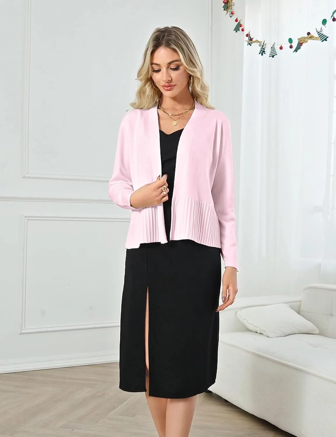 Yekaty Lightweight Cardigans for Women Summer Cropped Open Front Spring Cardigans Long Sleeve Jackets, S-2XL