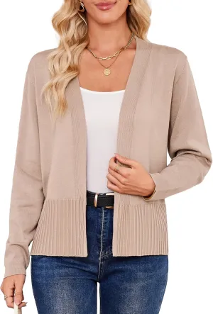 Yekaty Lightweight Cardigans for Women Summer Cropped Open Front Spring Cardigans Long Sleeve Jackets, S-2XL