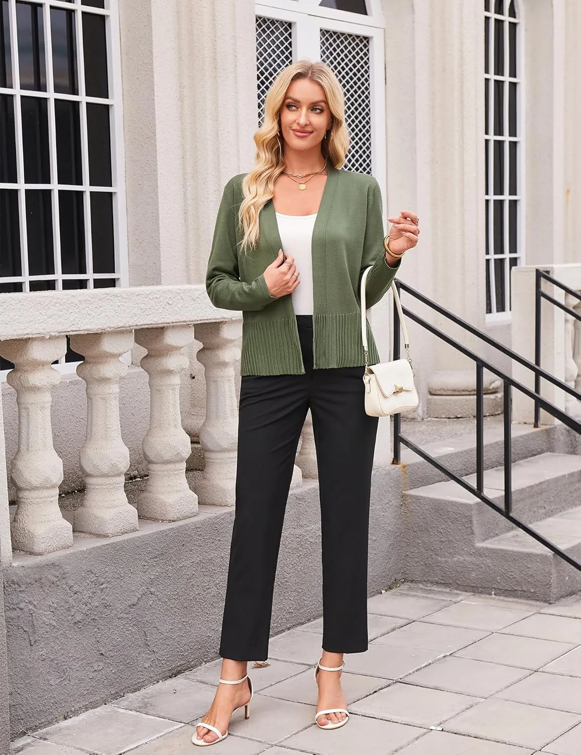 Yekaty Lightweight Cardigans for Women Summer Cropped Open Front Spring Cardigans Long Sleeve Jackets, S-2XL
