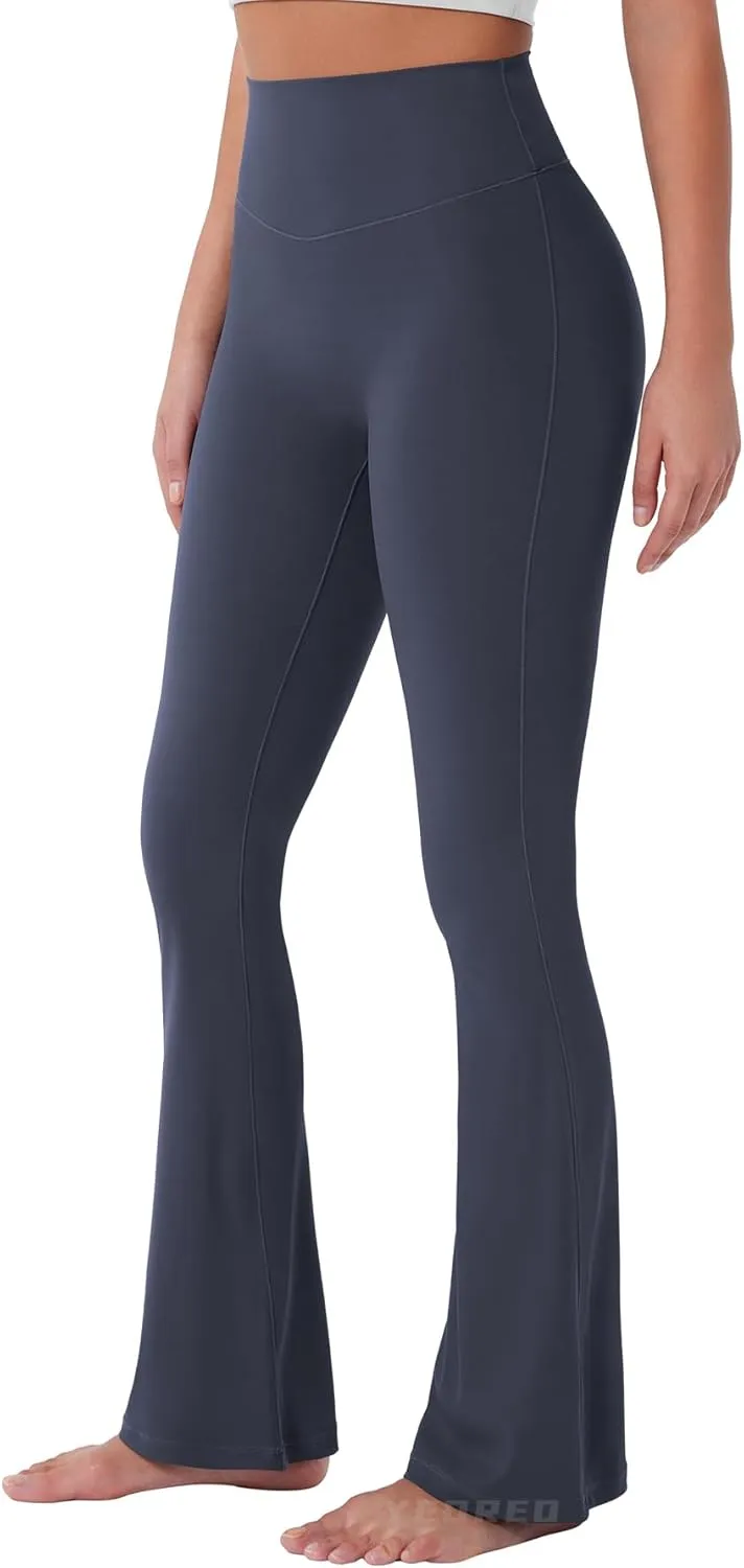 YEOREO Mini Flared Leggings for Women 30" Bessli High Waist No Front Seam Flare Yoga Pants Hidden Scrunch Workout Leggings