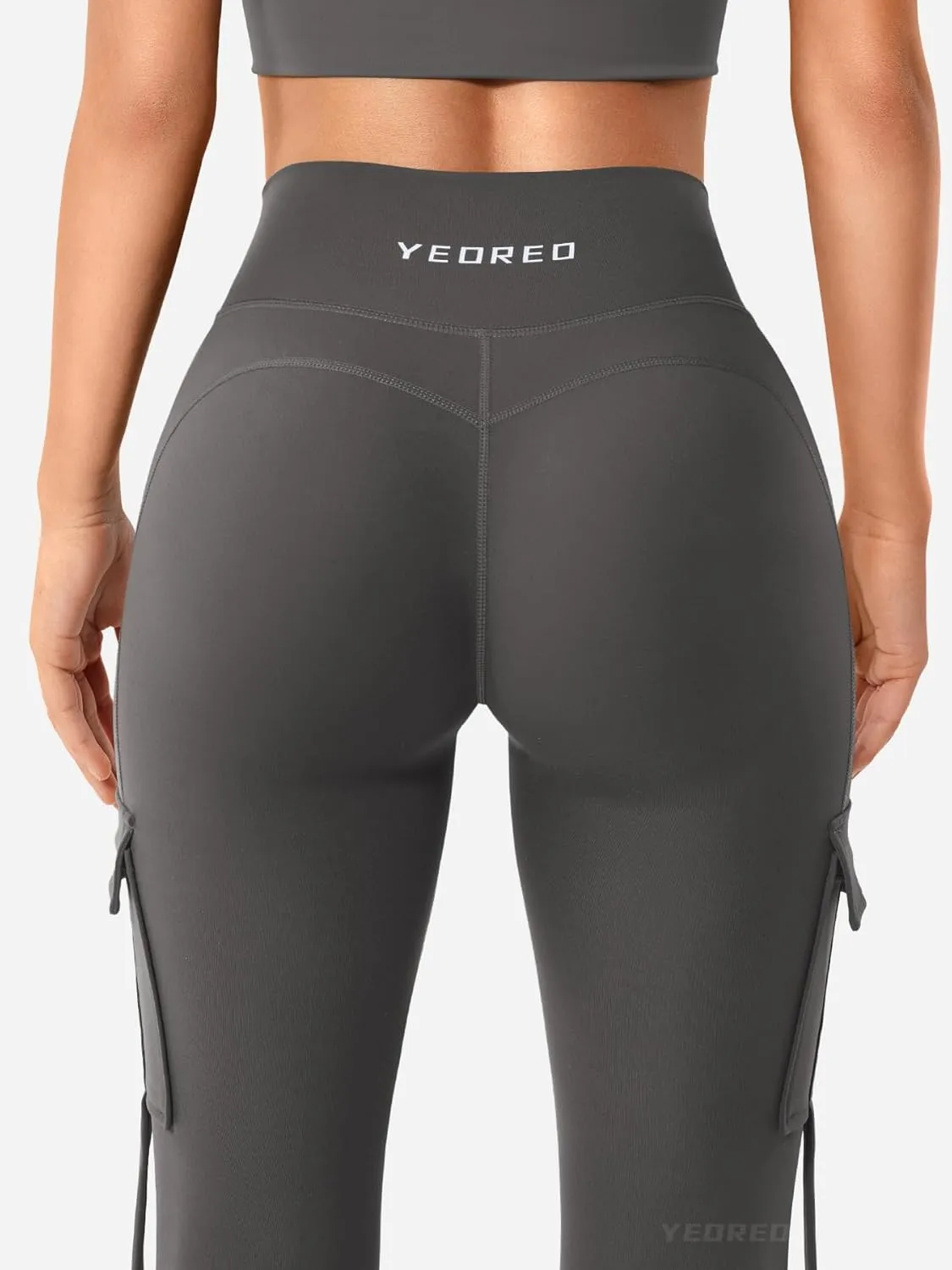 YEOREO Workout Flare Leggings with Pockets for Women Byenda Scrunch Butt Lifting Leggings Women No Front Seam Yoga Pants