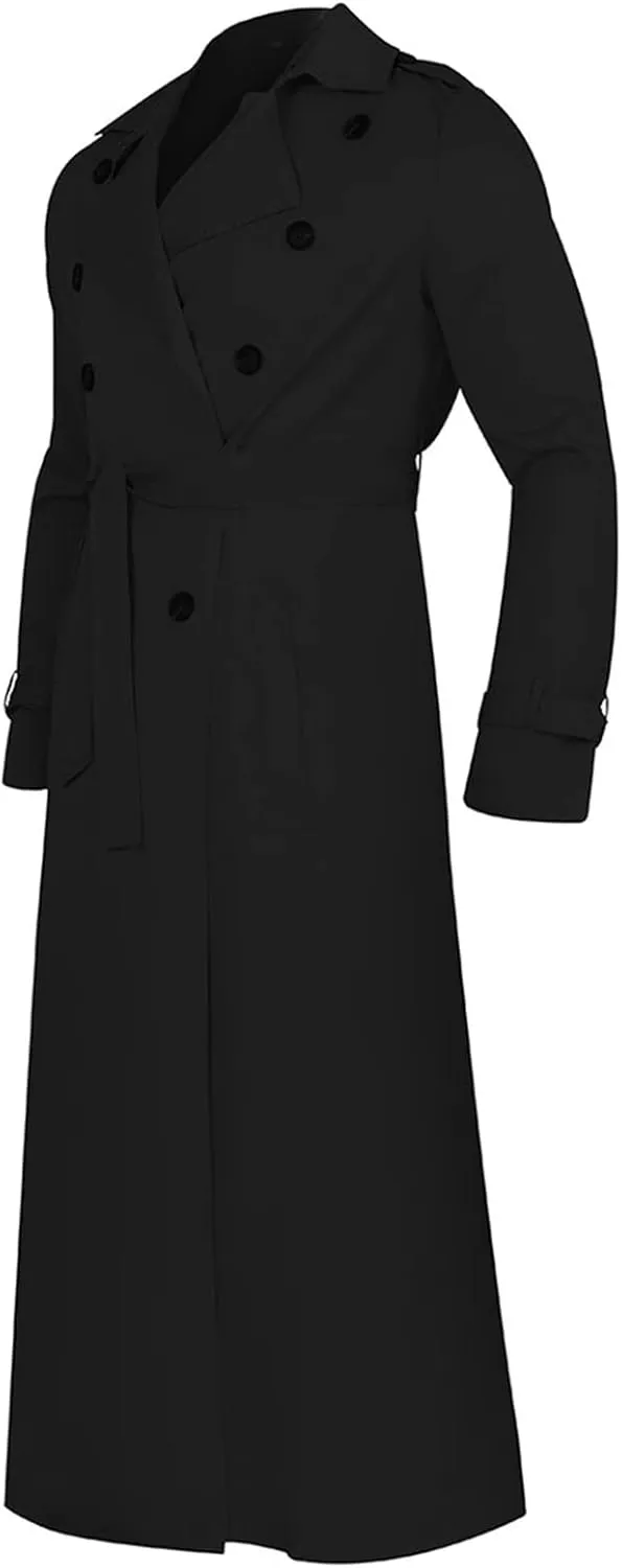 Ymosrh Mens Coats and Jackets Long-Slevee Luxury Full Length Trench Coat Long Wool Overcoat Winter Jackets for Men