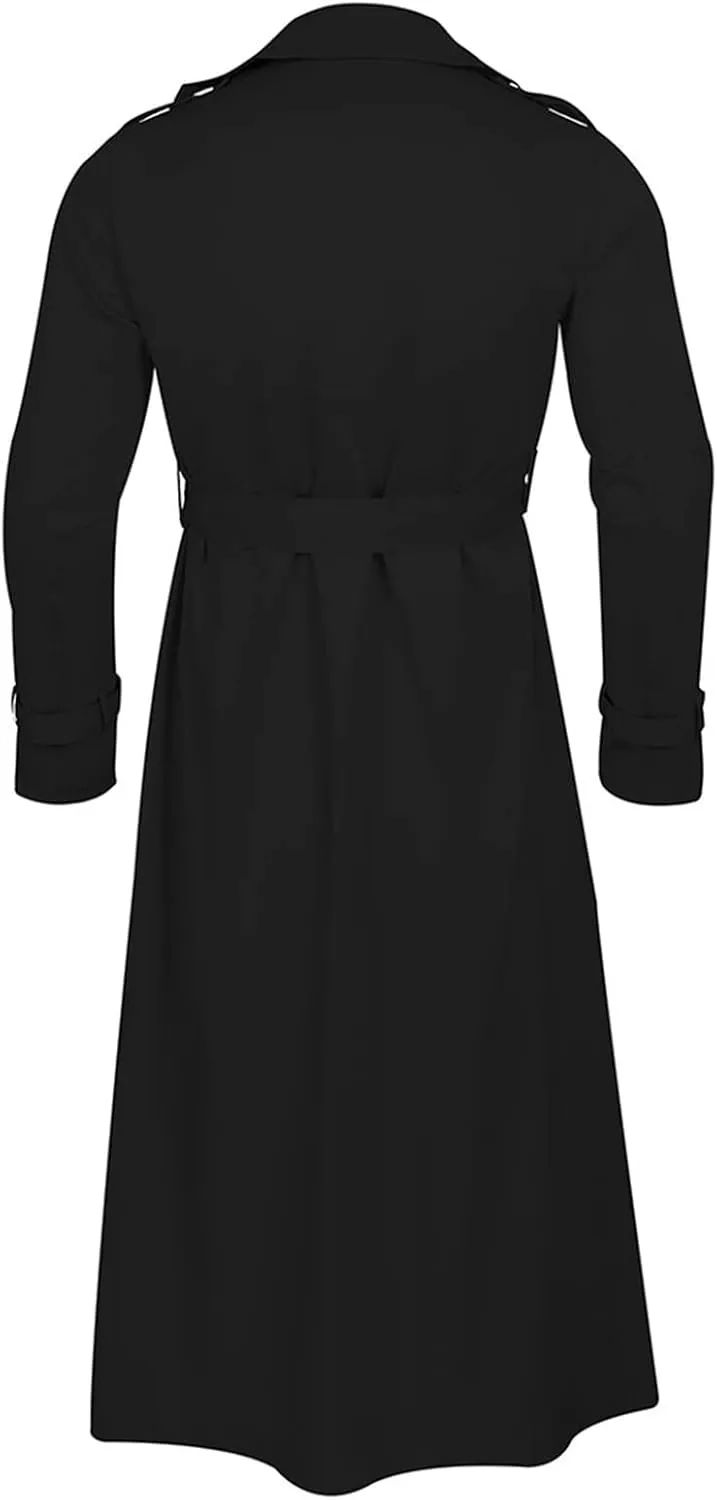 Ymosrh Mens Coats and Jackets Long-Slevee Luxury Full Length Trench Coat Long Wool Overcoat Winter Jackets for Men